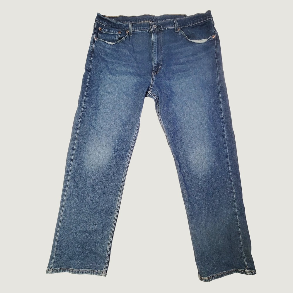 Levi's Men's 505 Regular Fit Jeans 40x32 Blue Straight Leg Denim D72